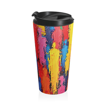 Colorful Abstract Paint Stroke Stainless Steel Travel Mug - AURABAGS SHOP