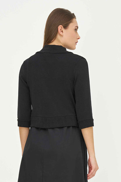 Women's Knit/Woven Combo Cardigan