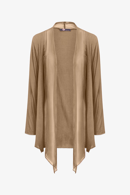 Women's Knit/Woven Combo Cardigan