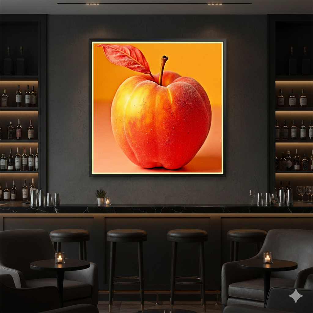 Surreal Red Peach Apple Hybrid - High-Res 8192px Square Digital Art - AURABAGS SHOP