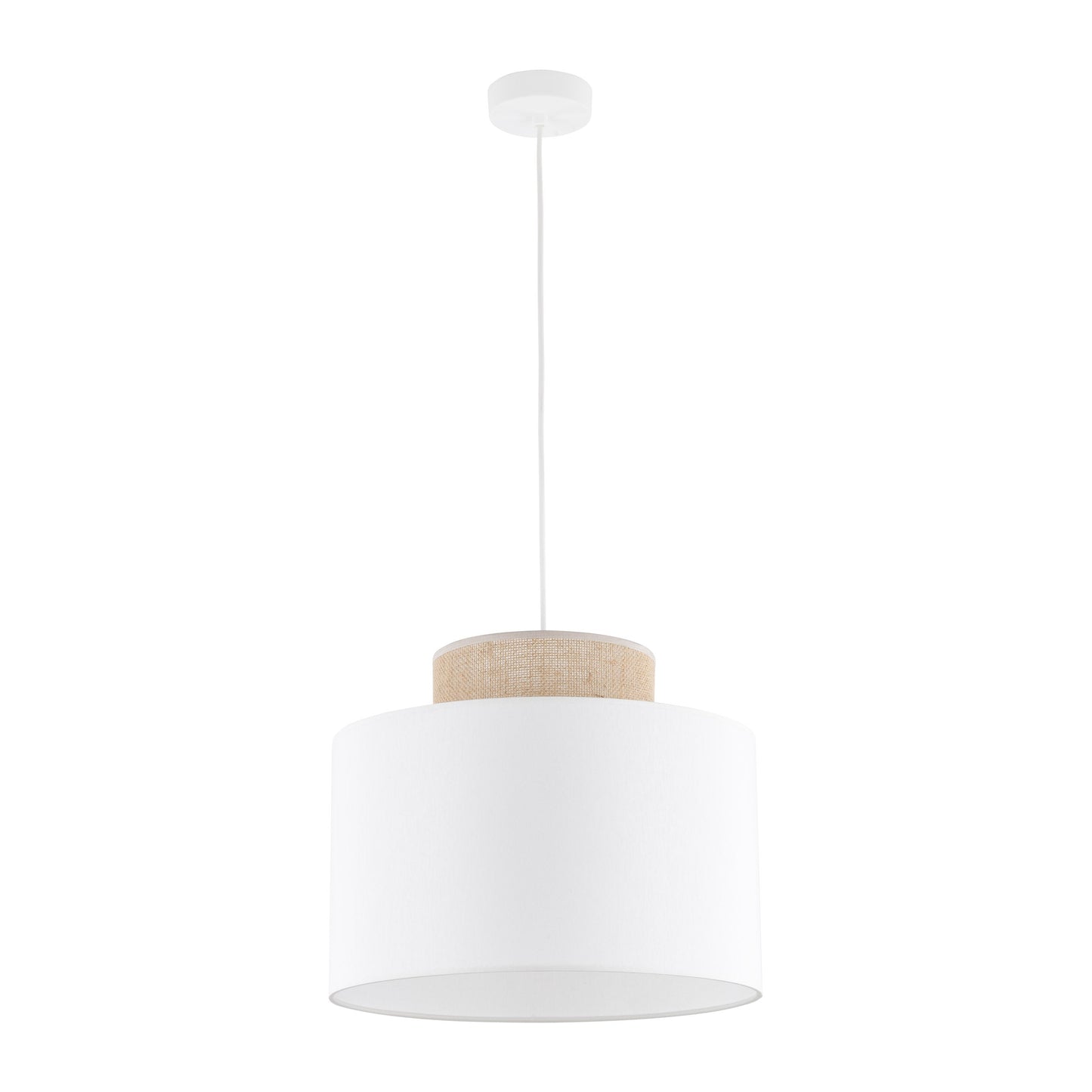 Duo White Jute Scandinavian Pendant Ceiling Light for Kitchen Island, Dining Room & Natural Interiors - AURABAGS SHOP