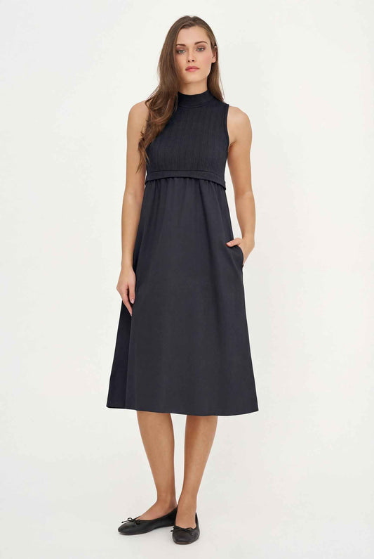 Women's Knit/Woven Combo Dress