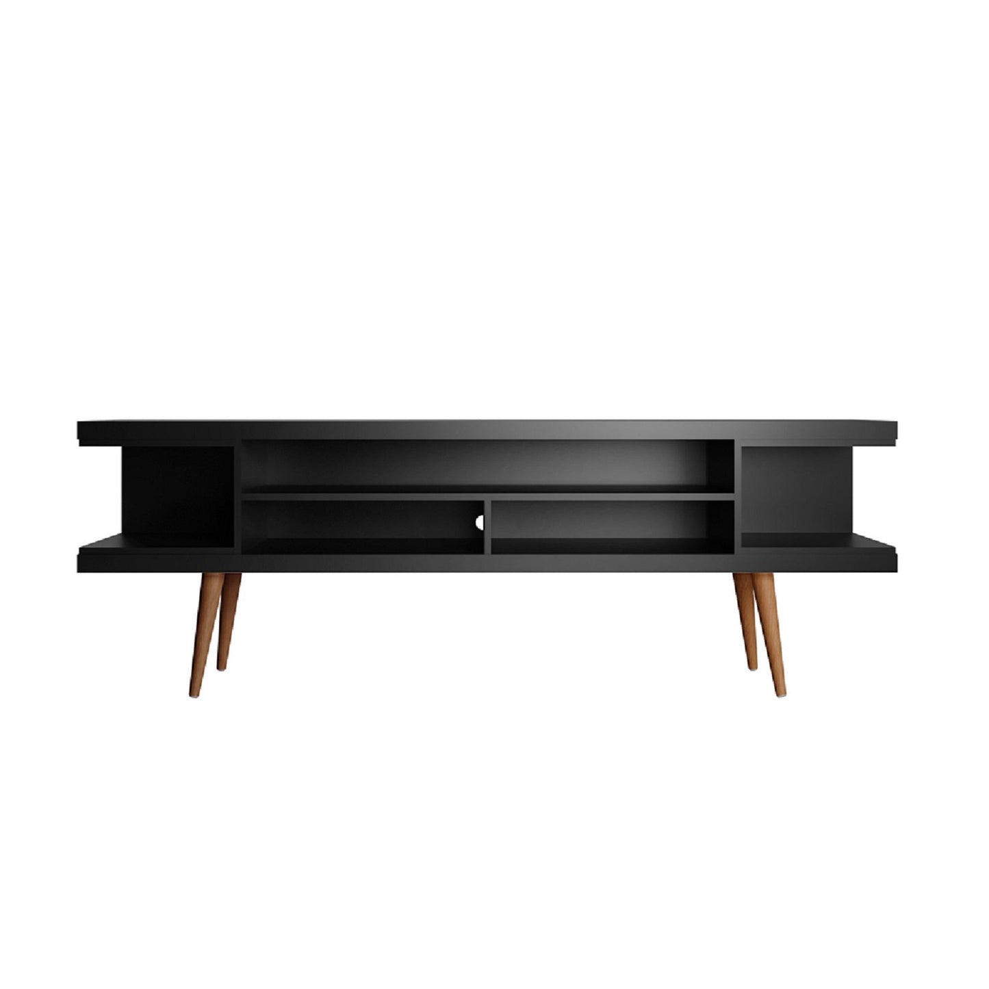Eureka Modern TV-Lowboard „70.47" mit 4 Ablagen – Schwarz/Ahorn-Creme