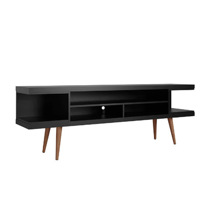 Eureka Modern TV-Lowboard „70.47" mit 4 Ablagen – Schwarz/Ahorn-Creme