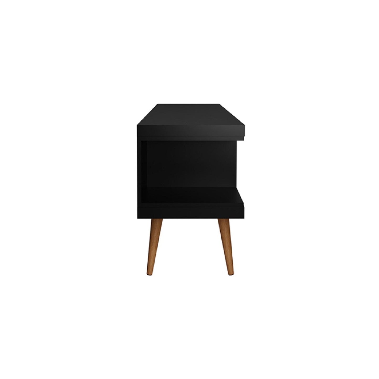 Eureka Modern TV-Lowboard „70.47" mit 4 Ablagen – Schwarz/Ahorn-Creme