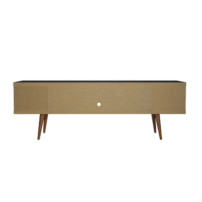 Eureka Modern TV-Lowboard „70.47" mit 4 Ablagen – Schwarz/Ahorn-Creme