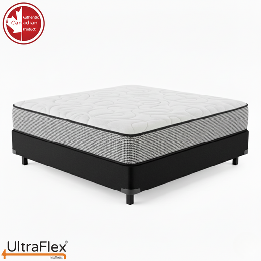 UltraFlex® DreamWeaver Mattress and BoxSpring Set Medium Firm Pocket Coil Hybrid Mattress – Canadian-Made Orthopedic Support with Cooling Gel Foam, Quilted Top, Breathable & Hypoallergenic Comfort, Edge Support & Motion Isolation
