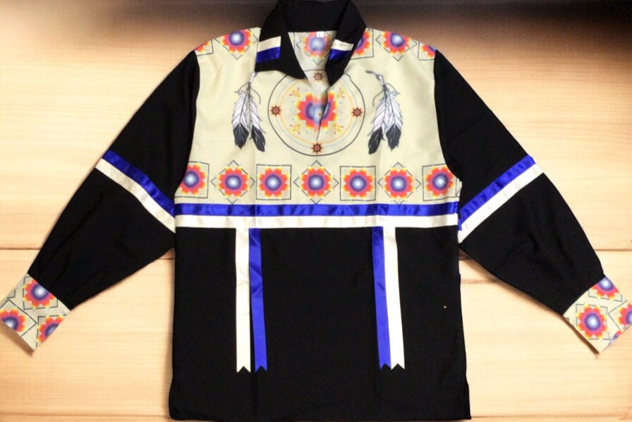 Ribbon Shirt with feathers