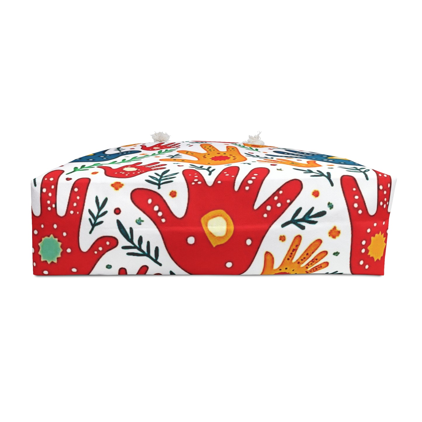 Farbenfrohe Handabdruck Weekender Tasche - Boho Palmendruck Reisetasche