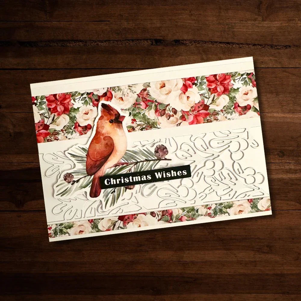 Christmas Poinsettia Border Metal Cutting Die 30159