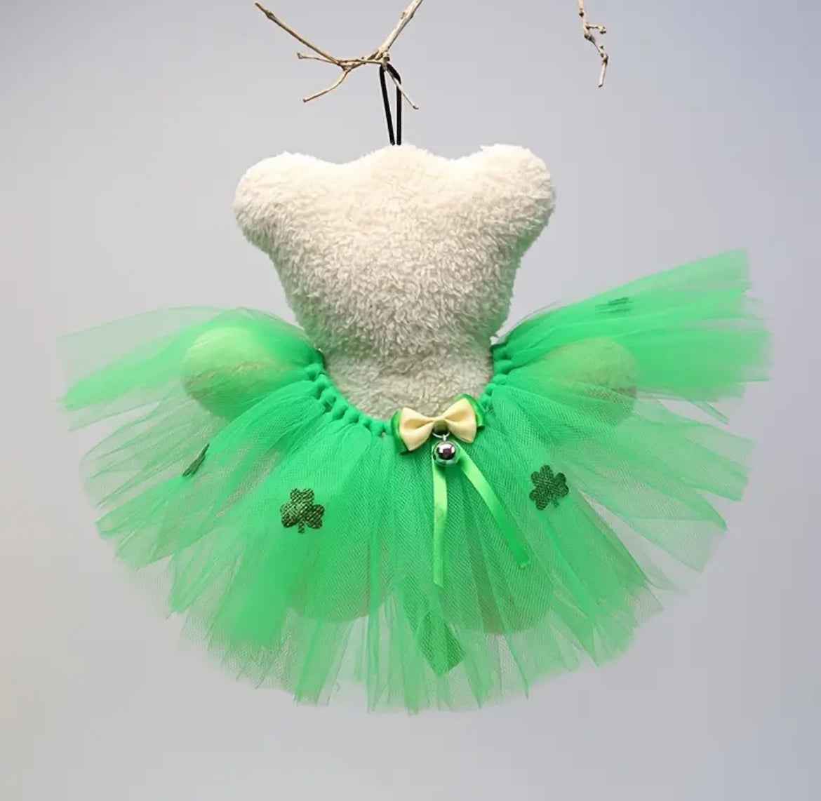 Saint Patrick’s Day Tutu and Bow – Festive Luxury Dog Outfit