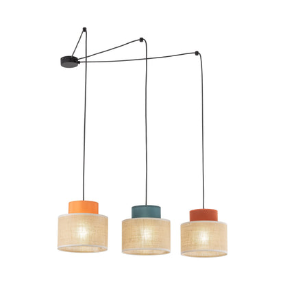 DUO Jute Adjustable 3-Light Pendant for Dining Table & Kitchen Island - AURABAGS SHOP