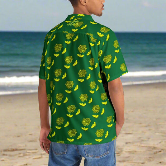 Green Yellow Print G&R Men's Hawaiian Shirt