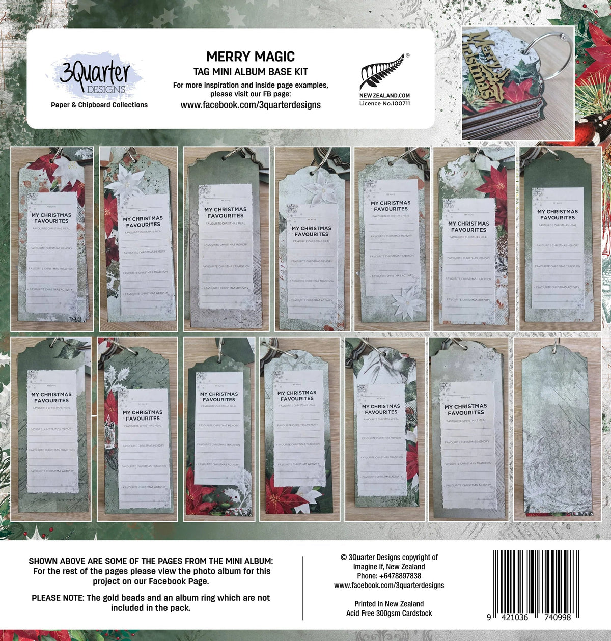 3Quarter Designs - Mini Album Base Kit - Merry Magic