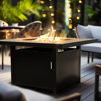 Aluminum Propane 48" Rectangle Outdoor Fire Pit Table - AURABAGS SHOP