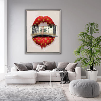 Canvas Wall Art "Put your money where your mouth is" Wall Decor