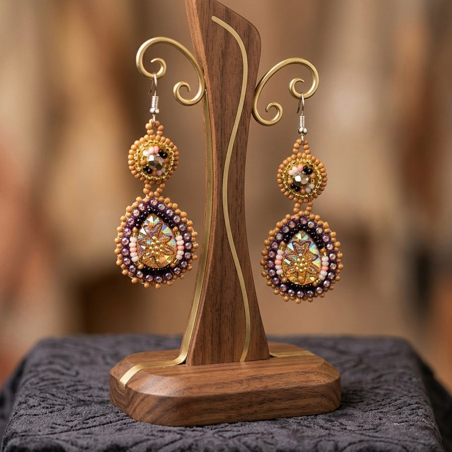 Drop Beaded Earrings  gold collection