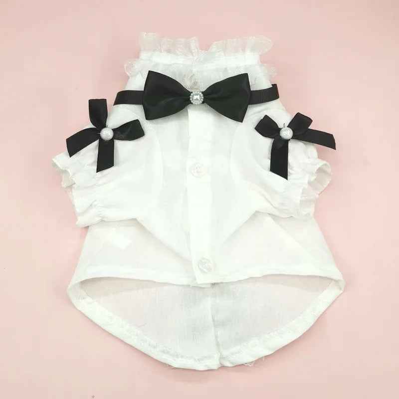 Charlise Shirt & Bow Set for Dogs – Elegant Dog Shirt Outfit