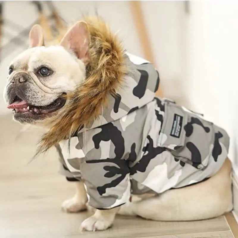 Pawkage Dog Jacket | Hooded Dog Jacket with Fur Trim