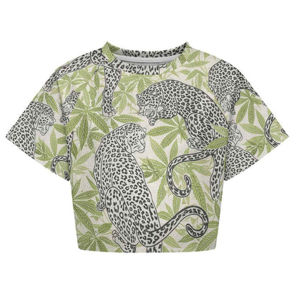 Leopard Cropped Ralgan T-Shirt