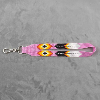 Pink Native American Style Wrist Lanyard