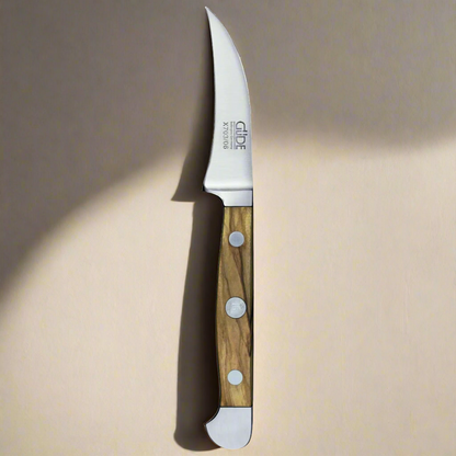 ALPHA OLIVE | Gemüsemesser 6 cm | Geschmiedeter Stahl / Olivenholzgriff