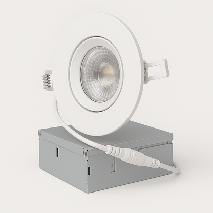 Luvelle 4″ Gimbal LED Pot Light — Adjustable 360° / 90° Tilt, Canless 5CCT, Energy Star, IC Rated
