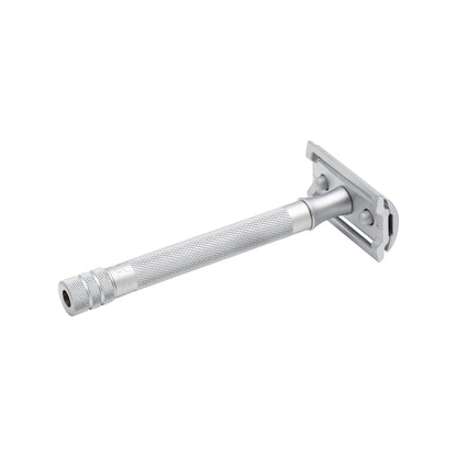 Merkur 3-Piece DE Safety Razor, Closed Comb, Knurled Extra Long Handle, Matte Chrome