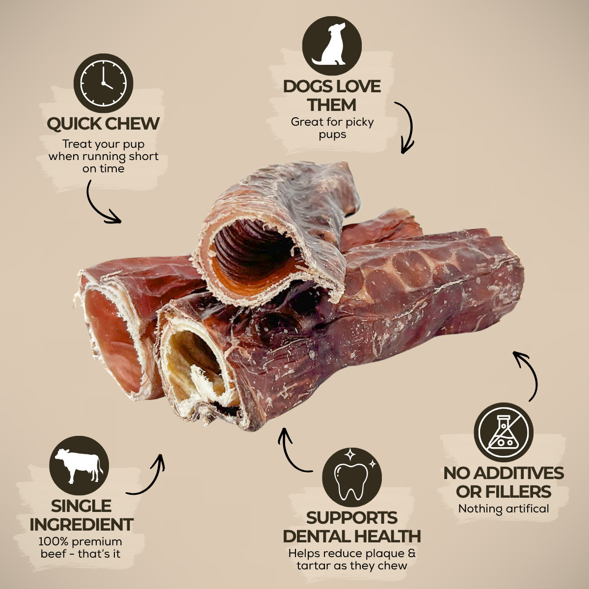 6 Inch Trachea Wrapped in Jerky