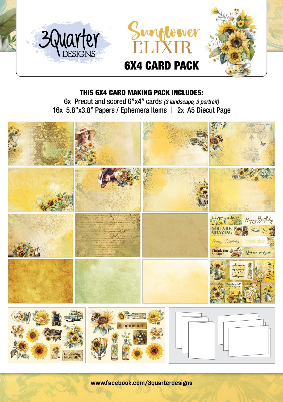Sunflower Elixir 6x4 card pack