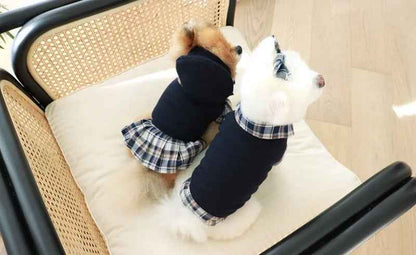 Plaid School Uniform Set | Dog Outfit Set