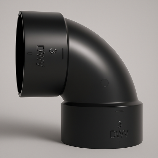 LESSO ABS 90° Elbow — Short-Turn Hub × Hub DWV, cUPC Certified