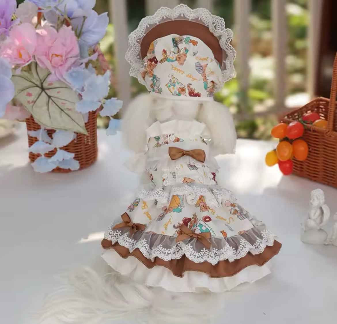 Medieval Dress & Hat Set – Fantasy Luxury Dog Outfit
