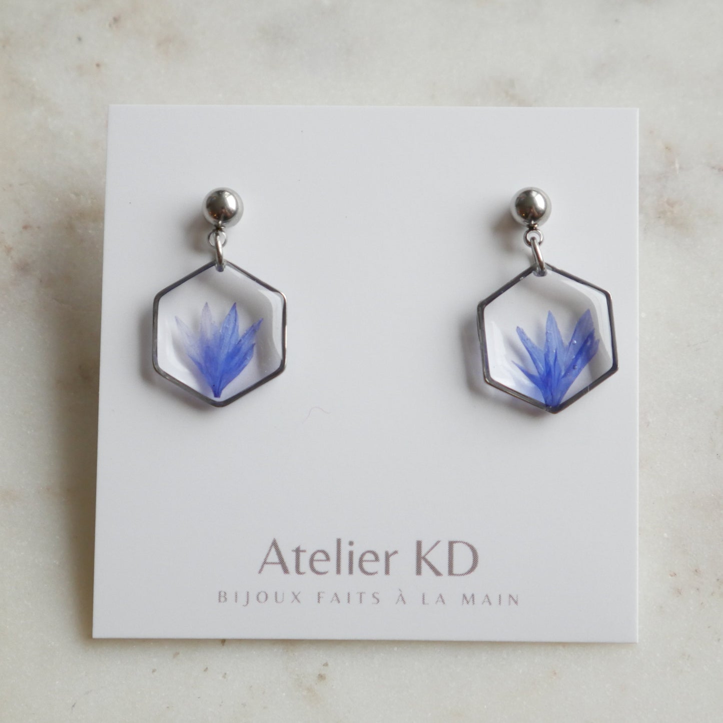 Boucles d'oreilles Blu - hexa(médium)