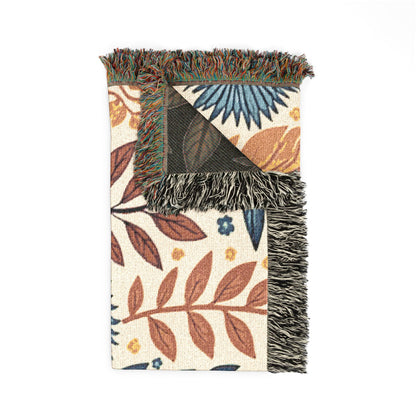 Floral Woven Blanket — Reversible Boho Throw for Living Room & Bedroom