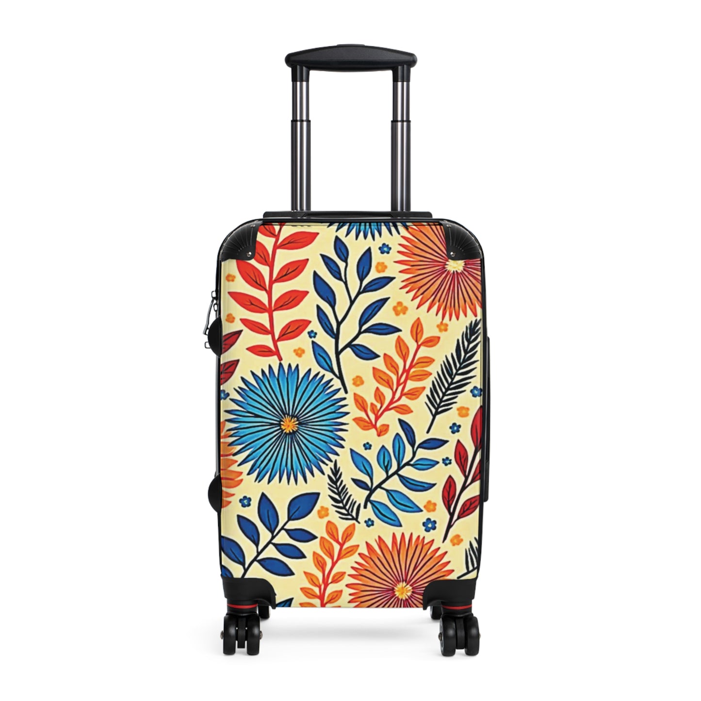 Floral Pattern Carry-On Suitcase – Bright Retro Flowers Luggage Cover