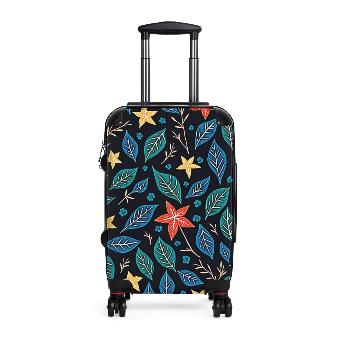 Floral Leaves Carry-On Suitcase – Colorful Tropical Travel Luggage