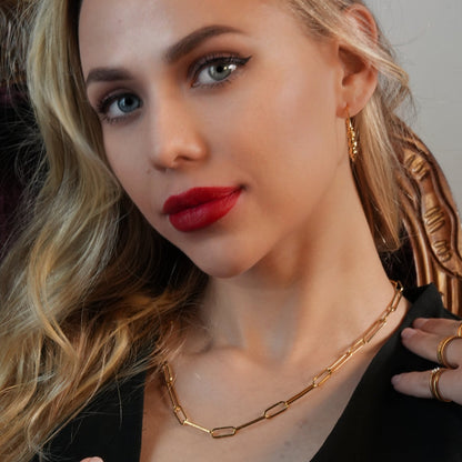CIRCE: Long & Short Contemporary Paper-Clip Combo Necklace