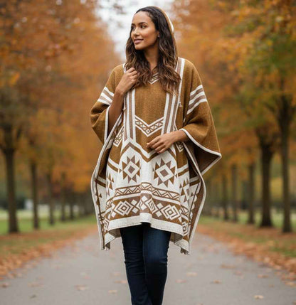 Brown Pure Llama wool Ponchos