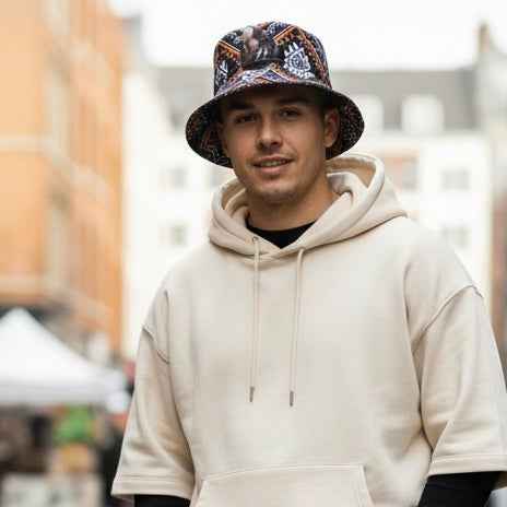Red Wolf Native Style Bucket Hat