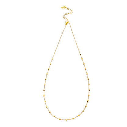 AUREOLE: Essential Daily Chain with Delicate Square Beads in Gold.