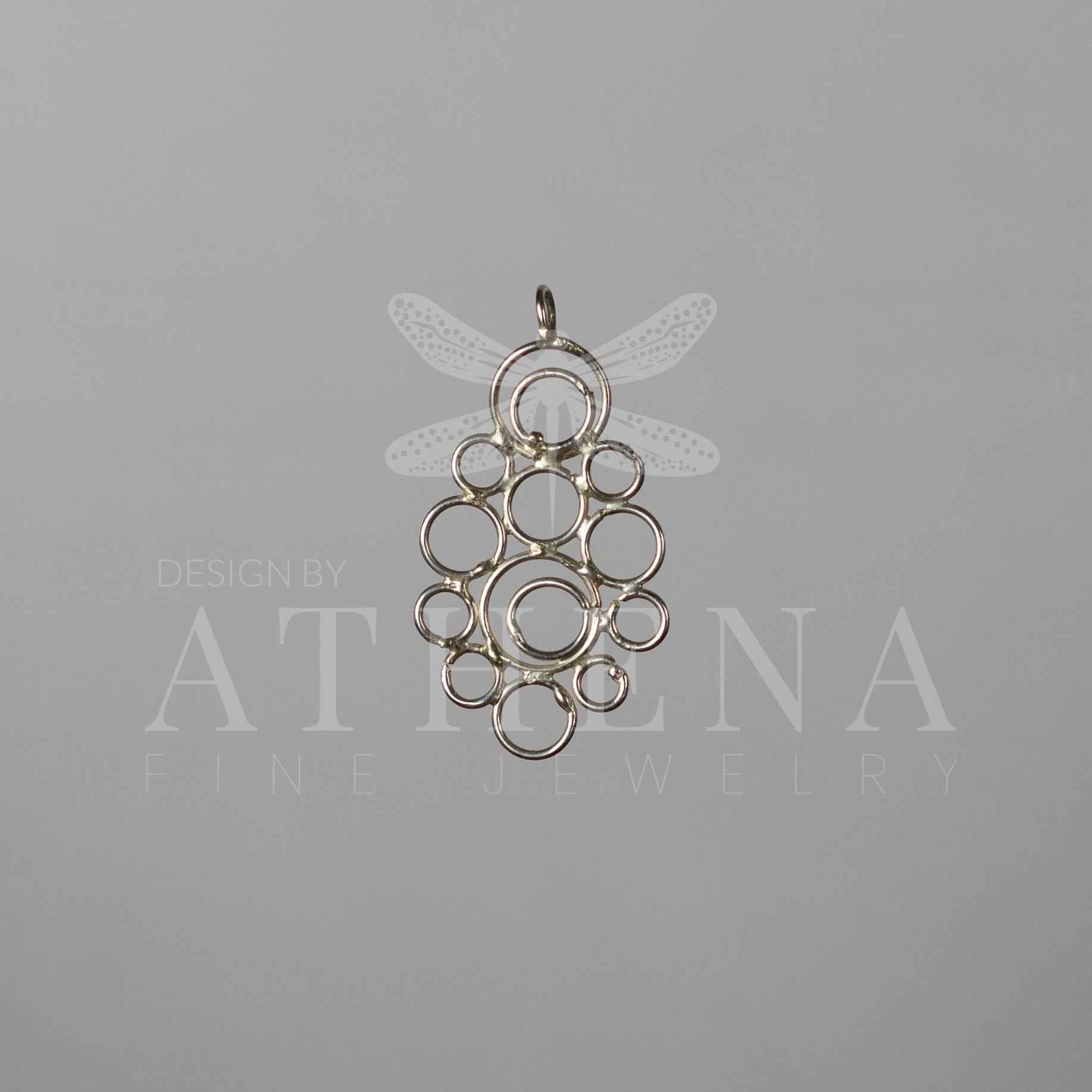 Handmade Sterling Silver Circles Pendant – One of a Kind, Organic Design