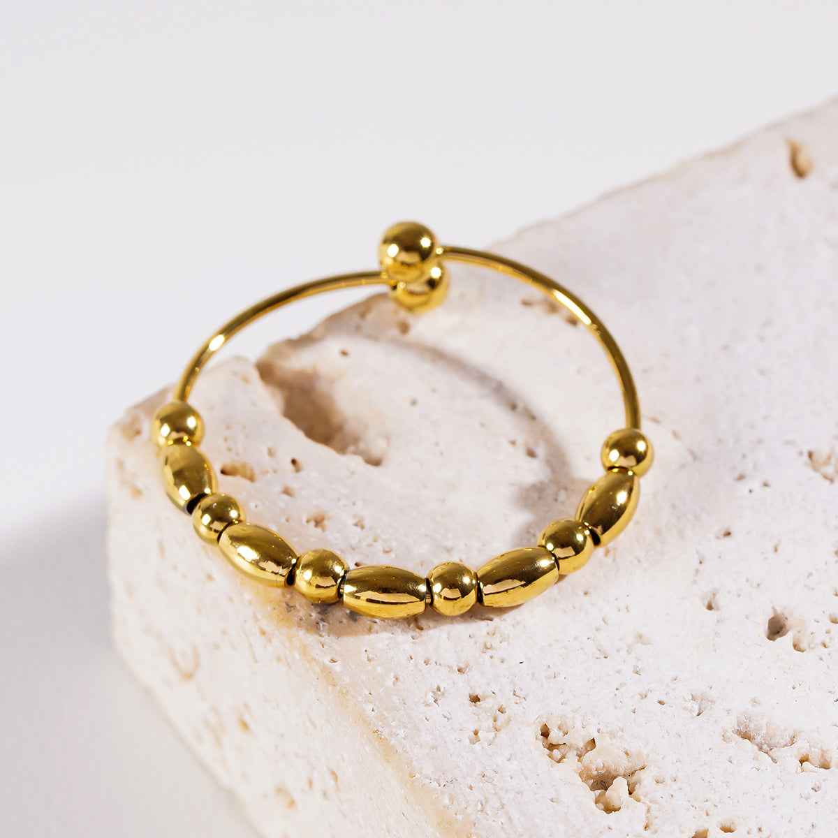 BERNILA: Contemporary Round & Oval Beaded Ring