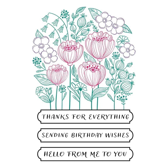 Blooming Garden Press Plates from the BetterPress Place & Press Registration Collection