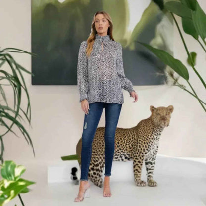 Blouse imprimée léopard
