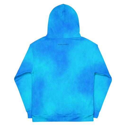 Brushed fleece Blue Premium Hoodie Whale print