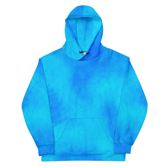 Brushed fleece Blue Premium Hoodie Whale print