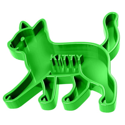 Personalized Pet Puzzle Feeder Bowl | Cat Shaped