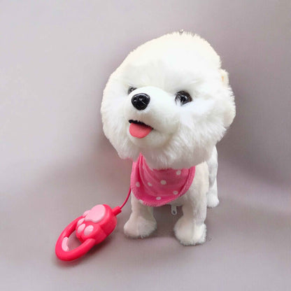 Large Interactive Electric White Walking Dog Plush Toy