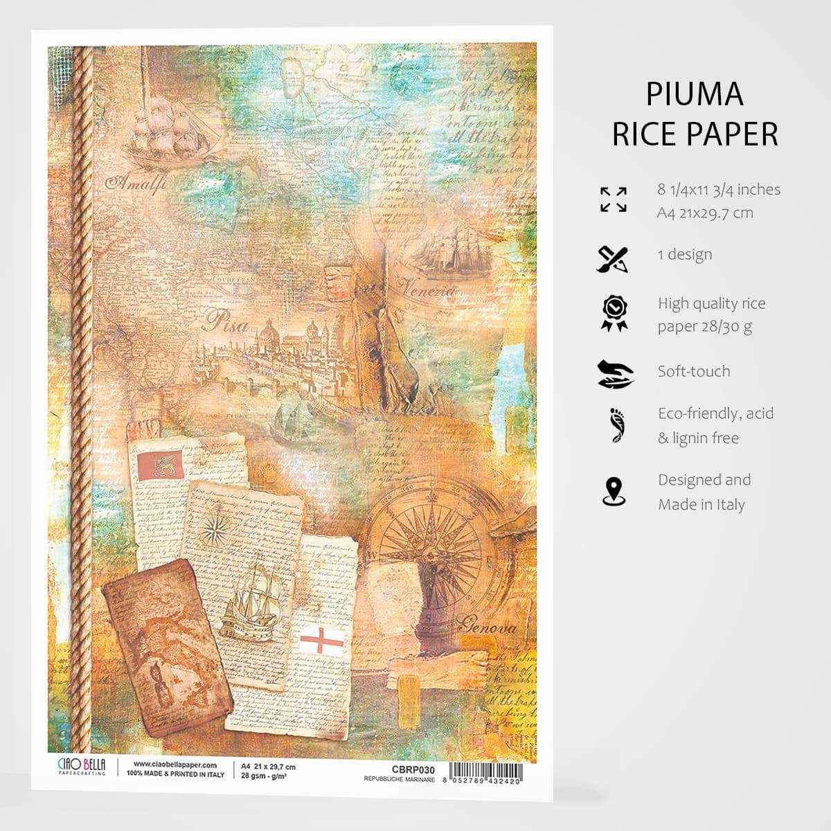 Ciao Bella Rice Paper A4 Repubbiche Marinare